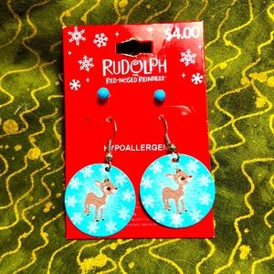 Rudolph the Red Nosed Pierced Earrings